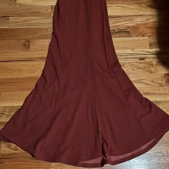 Crepe Tank Mermaid Dress with Back Knot - Picture 4 of 8